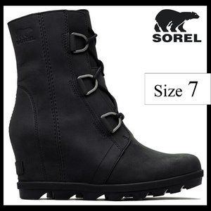 Black Sorel Joan of Arctic Wedge ii sz7 Waterproof boots EUC
